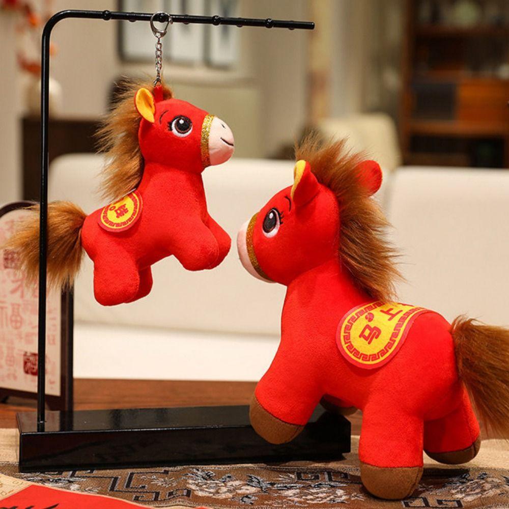 2026 Rok Konia Zodiak Figurka Konia Nadruk Literowy Kucyk Zabawki Zwierzęce Koń Pluszak Dekoracja Samochodu