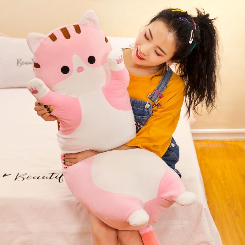 Giant Size Long Soft Pillow Cushion Cat Plush Toys Stuffed Popular Birthday Gifts Girls