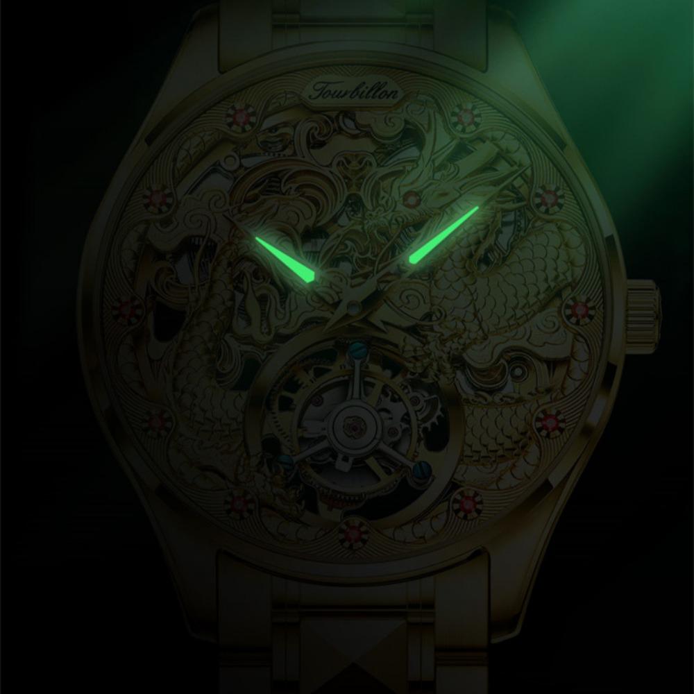 FORSINING Tourbillon Orologio da uomo automatico in pelle da uomo, alla moda, con scheletro di lusso, a carica manuale, colore: argento/nero, classico, argento/nero, Classico