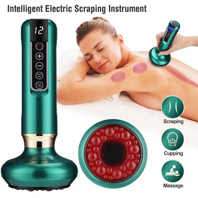 Dispositivo de Ventosas Inteligente Recargable con Luz Roja Infrarroja Compresa Tibia para Masaje Corporal de Espalda y Hombros