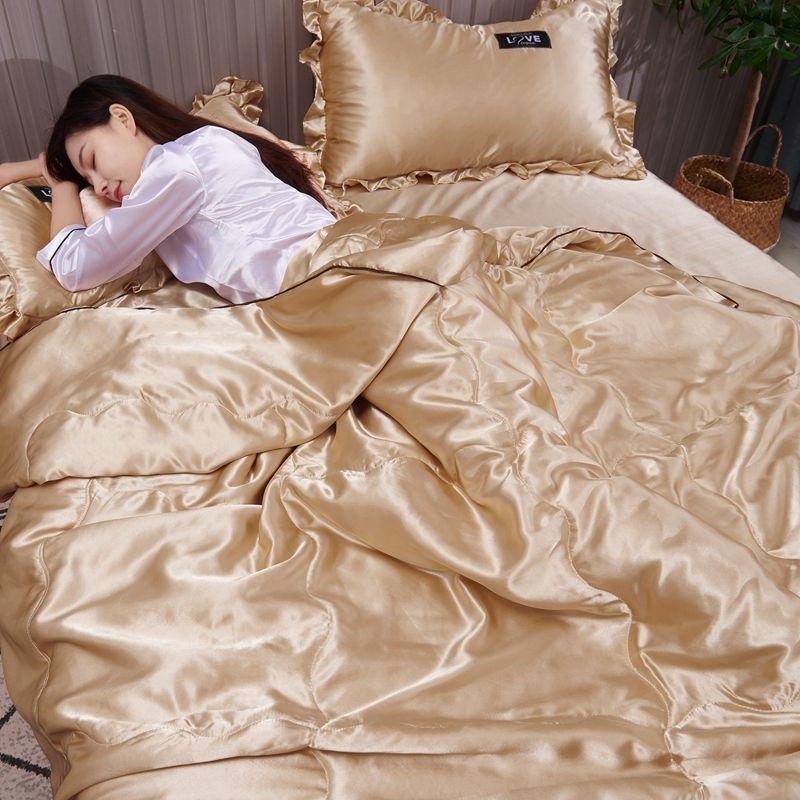 Summer Cool Quilt Air-Conditioning Quilt Washable Ice Silk Quilt Silk Ice Silk High-Quality Thin Blanket Bedding