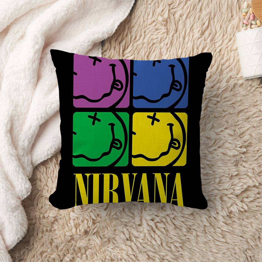 ANNirvanaRock Band Pillow Cover for Bedroom Room and Living Room Sofa Decorative Cushion Cover