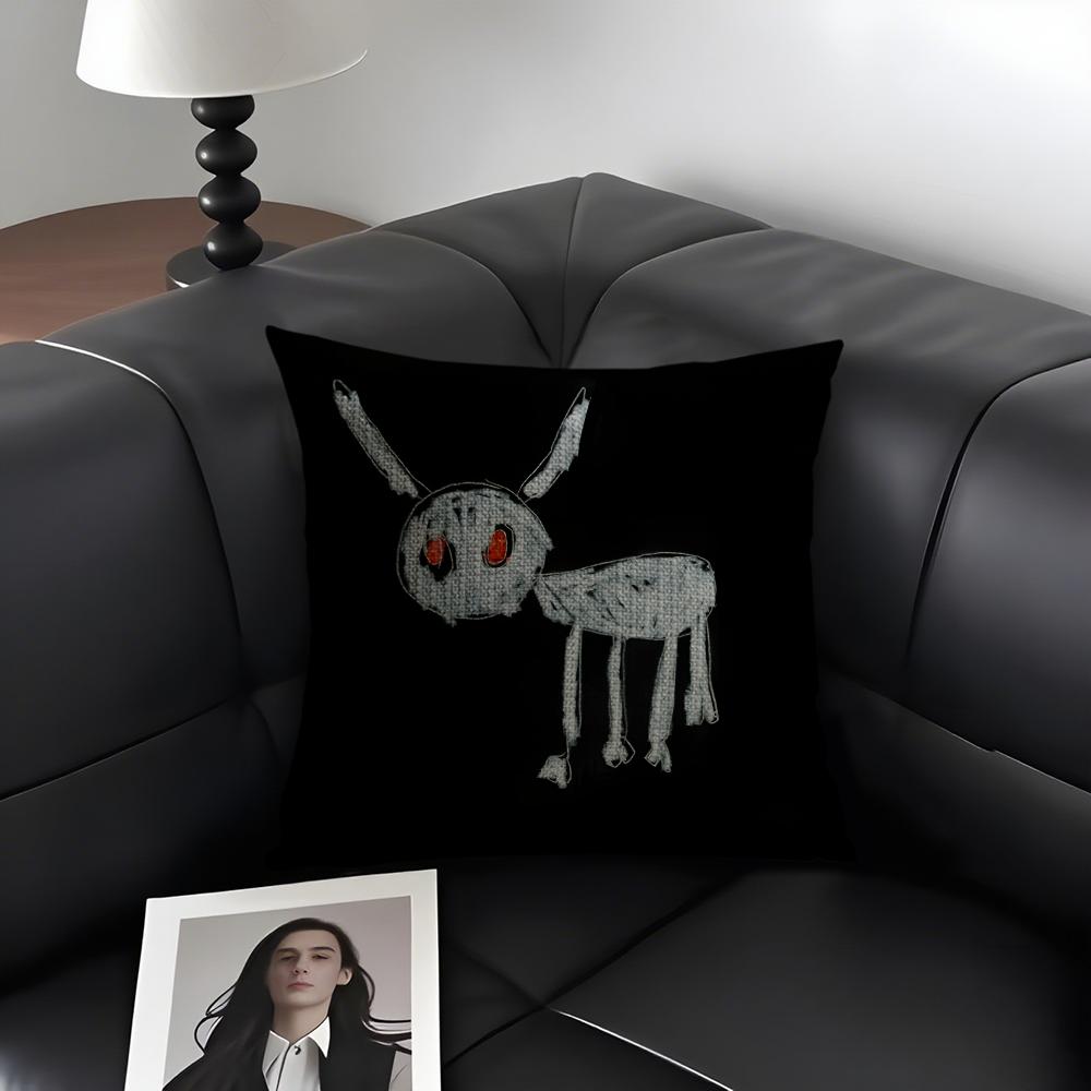 D-Drake Rapper Cushion Cover Natural Linen Organic Fabric Double-Sided Printing Sofa Home Decor Gift Pillow Case