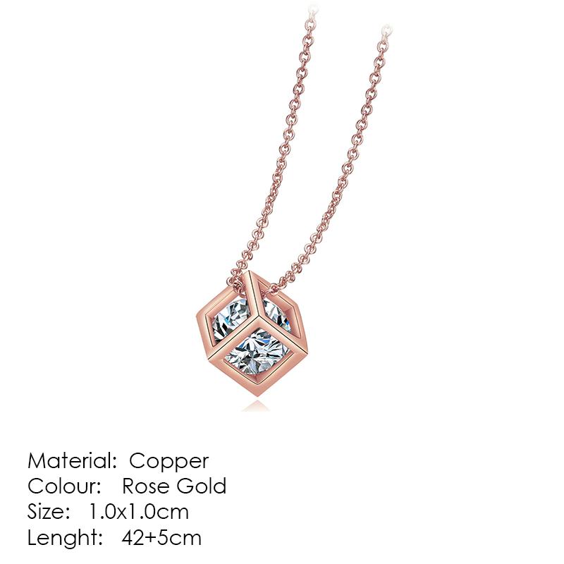 Fashion Crown Pendant Necklace for Women Retro Vintage Classic Rose Gold Cubic Zirconia Chain On Neck Trendy Jewelry N390