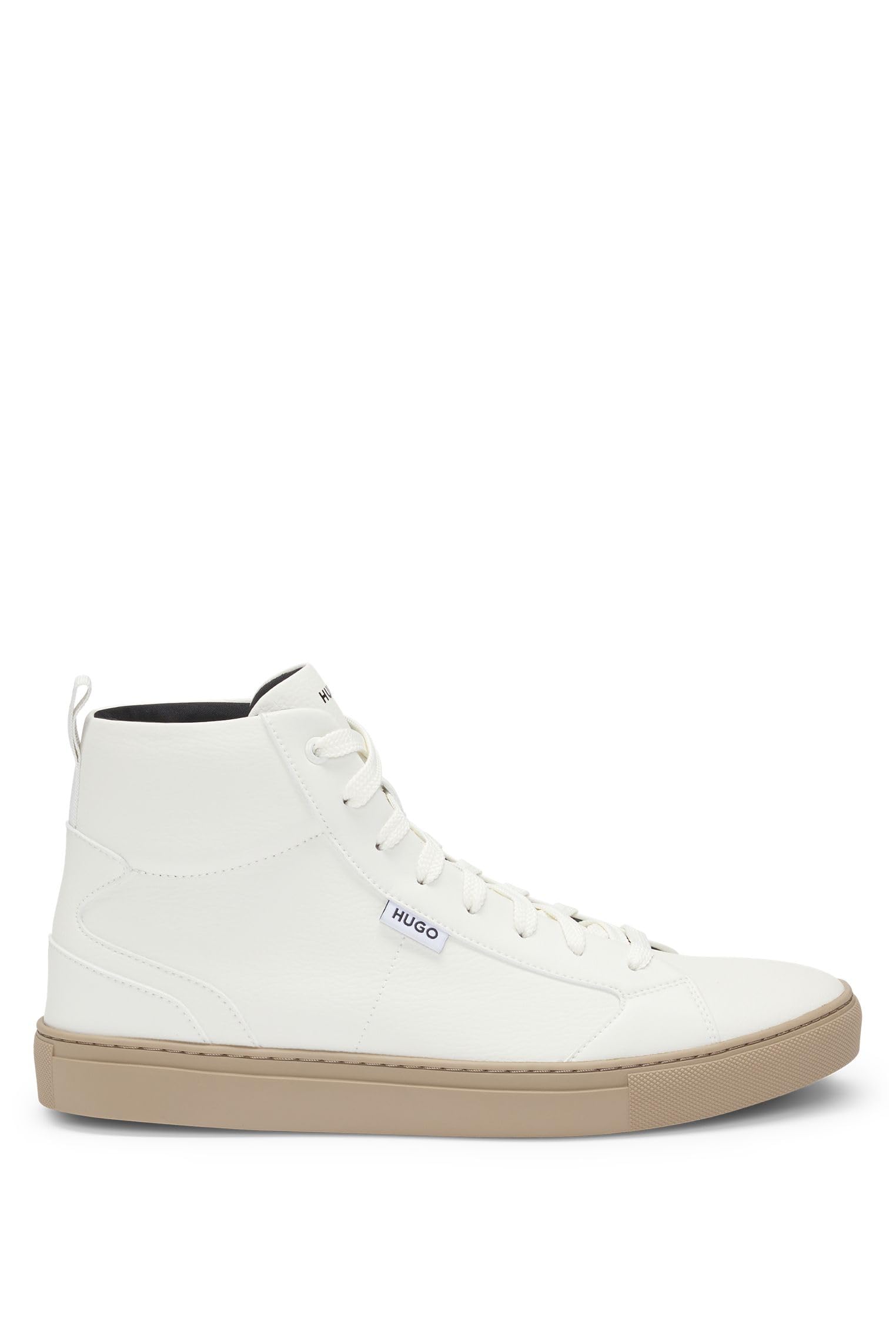 

Кроссовки Grain Faux Leather High Cut 40 White [HUGO] Мужские белый
