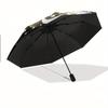 Folding Umbrella The umbrella features a soccer ball as the main design, with star patterns and curved yellow streaks. Fits Tr