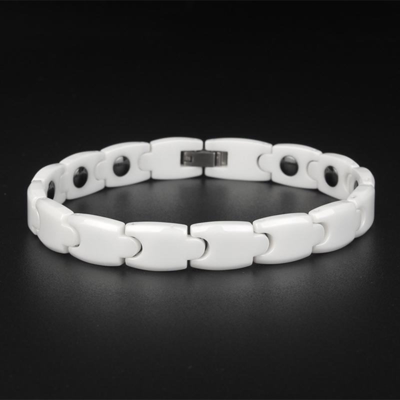 Mıknatıs Bilezik Erkekler Takı Siyah Beyaz Seramik Ayarlanabilir Erkek Bileklik Adam Bilezik Onun için Hediyeler Mücevherat