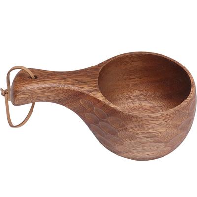 Natural Wood Wooden Cup Hand Carving Wooden Tea Cup Kuksa Wooden Camping Mug  Camping