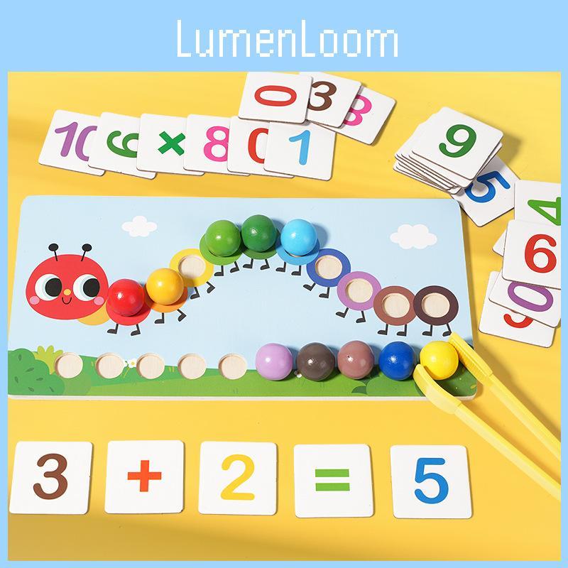 Wooden Kids Toy With Colorful Beads Caterpillar Early Education Skills Cognitive