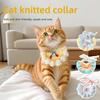 Pet Wet Towel with Cartoonish Cute Cat Pattern, Knitted Collar for Dogs, Dog Bib Wet Towel, Adjustable Loose Fit