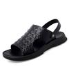 Fashion Men's Beach Shoes Crocodile Pattern Sandals High Quality  Leather Non-slip Men Slippers Breathable Two Uses Men's Sandals Shoes