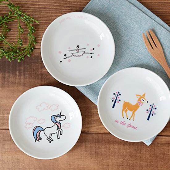 EAST Table Children's Small Plate, Lightweight 12cm, for Girls TOTOY Ballerina To-00403 Made In Japan, Children's Tableware, Cute, Dishwasher Safe,