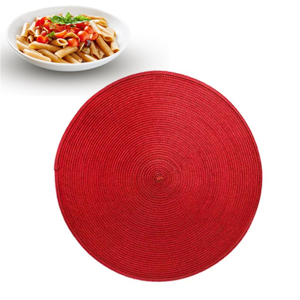 38cm Tableware Placemat Non-Slip Insulated Mat Round Woven Placemat