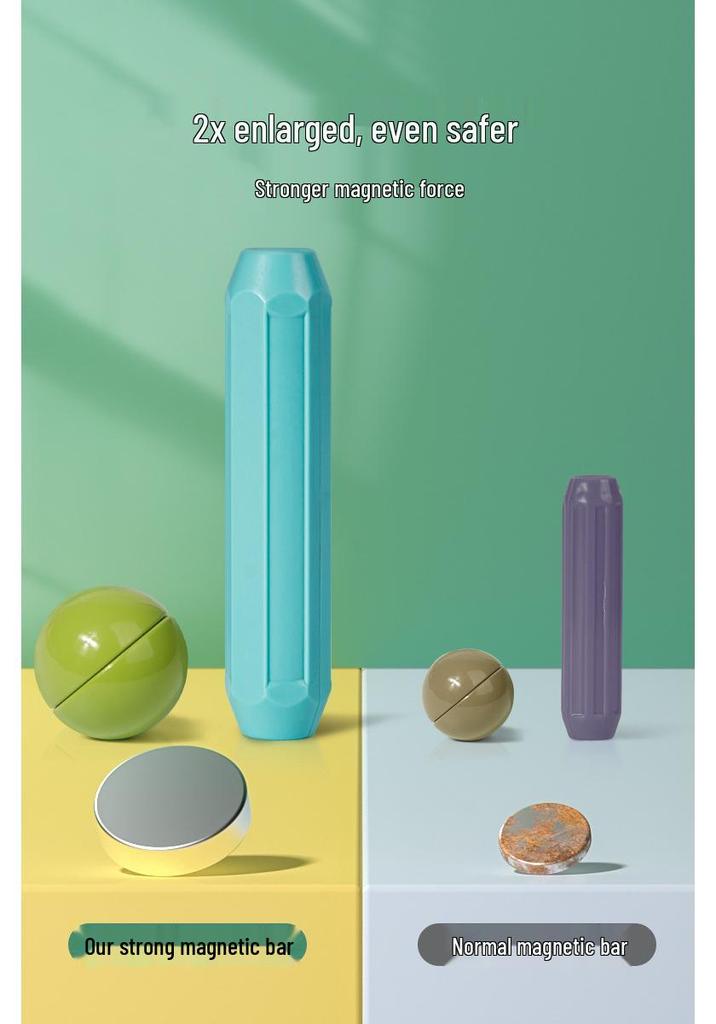 3D Magnetic Rod Building Blocks for Kids - Strong Magnet Puzzle Toy for Boys