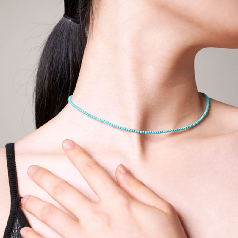 

Pepe Zoo [Pietra] Turquoise Gemstone Necklace 40cm+(8cm)