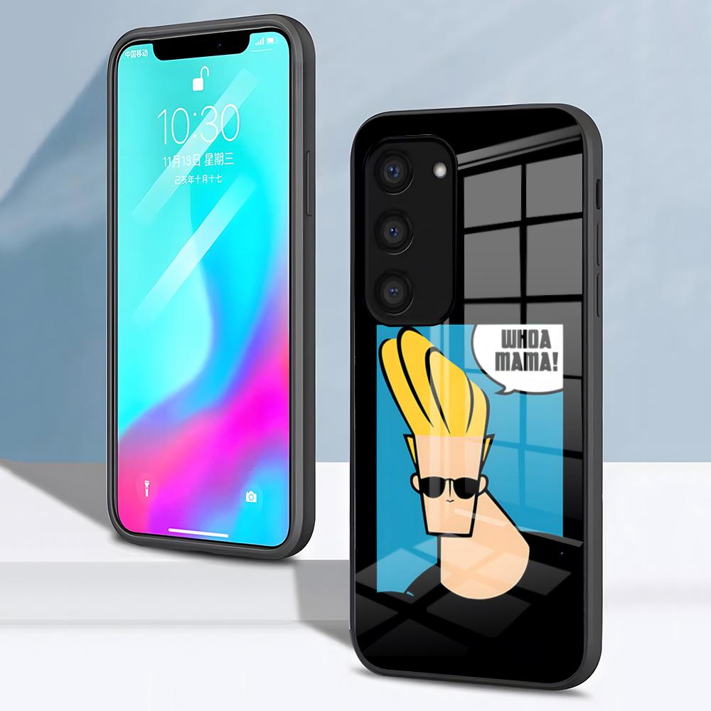 

Johnny Bravo Anime Phone Case For Samsung S26 S25 S24 FE S23 S22 S21 Plus S20 Ultra Note20Ultra Black Glass Cover Galaxy S22 Ultra 5G