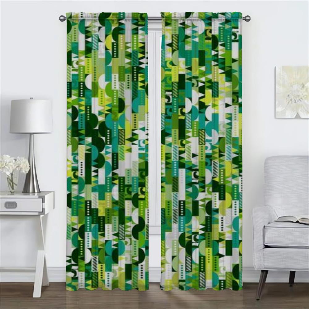 Painted Design Window Curtain for Room 2 Panel Modern Living Room Curtains 2 Pieces Partition Shades Home Interior Curtains