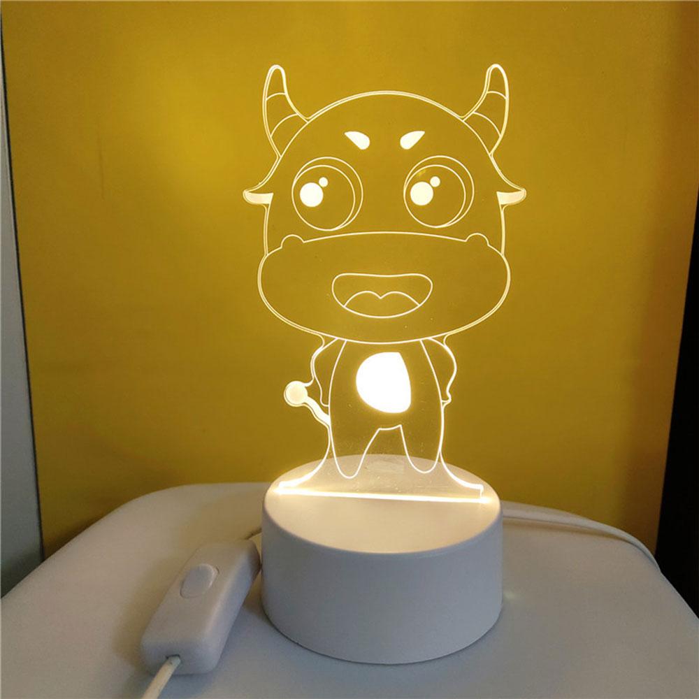 3D Acrylic USB Night Light String Christmas New Year Home Decoration Children's Gift Holiday Warm Smart Lamp Bedside