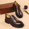 Spring and autumn trend men's business casual leather shoes lace-up big head formal men's leather shoes