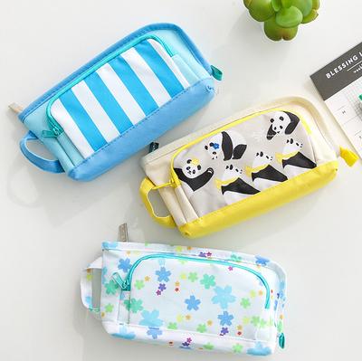 Trousse à crayons panda roux dessin animé mignon simple hommes et femmes grande capacité vent enfants
