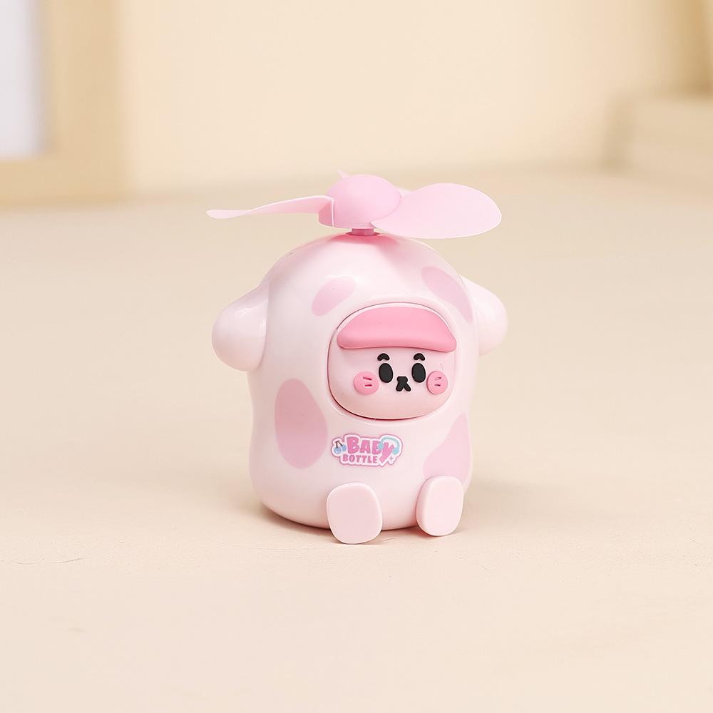 New USB Rechargeable Silent Handheld Cartoon Mini Fan for Kids and Students