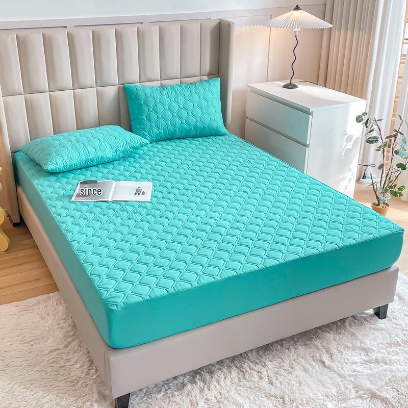 Solid Color Quilted Waterproof Bed Sheet - Thick Brushed Simmons Protective Cover for Home Use