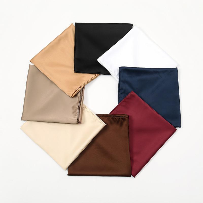Scarf simulation silk cm satin solid color satin square scarf scarf ethnic headscarf women