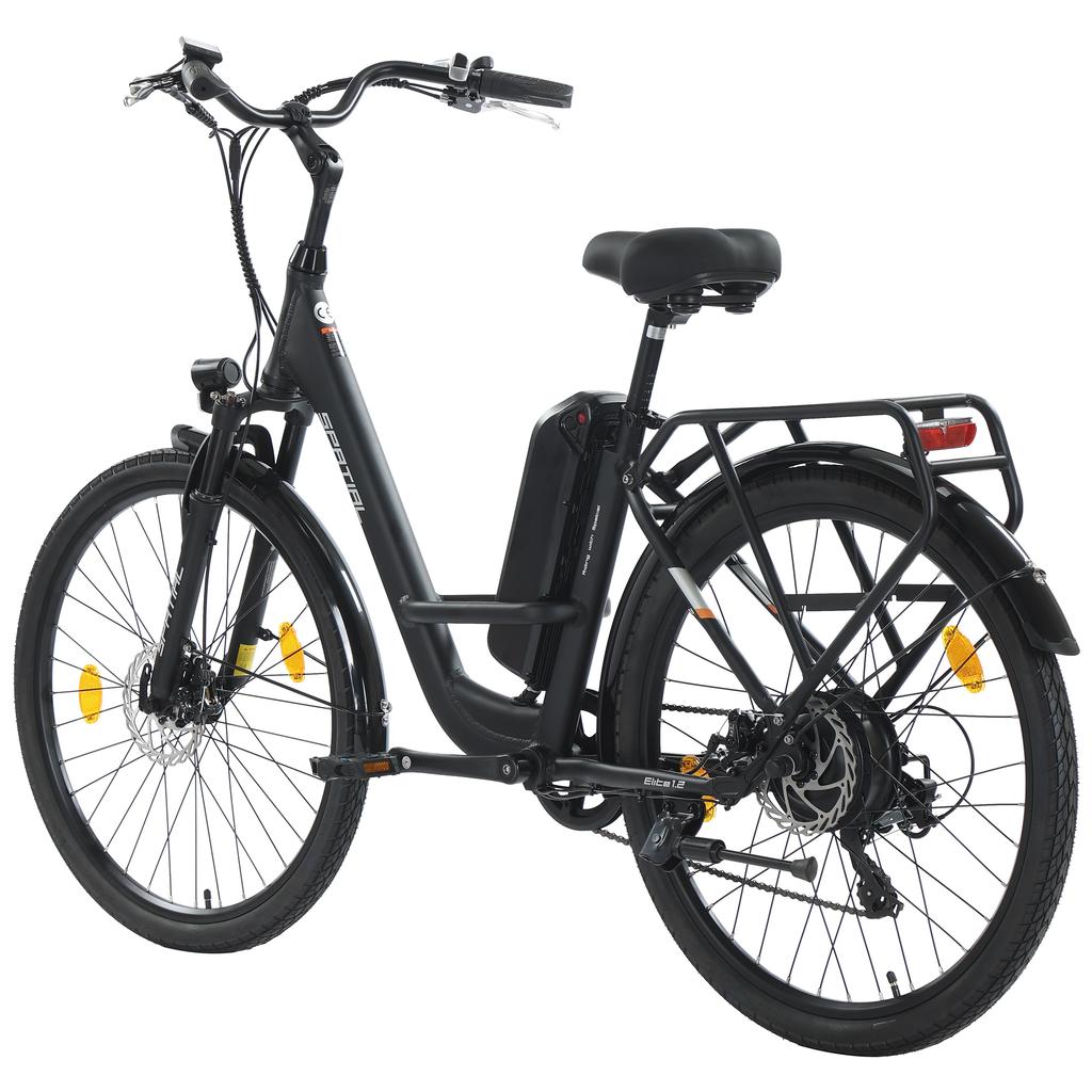 Spatial Elite Women’ Electric Bike With TowSeat 250W Motor 36V13AH Battery 26 Inch Road Tires Multi Terrain Electric Bike Outdoor Riding E-Bike
