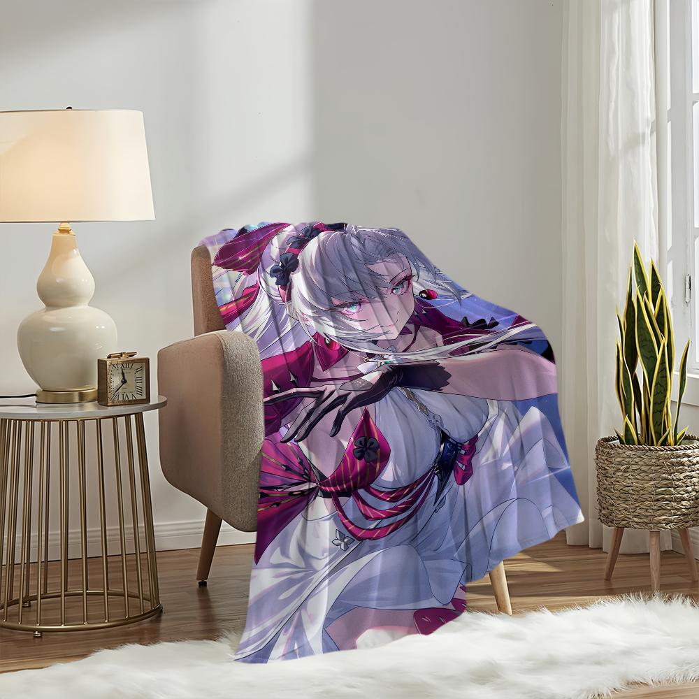 Game Wuthering Waves Carlotta Blanket Plush Nap Sofa Rug for Living Room Warm Office Bedroom Birthday Home Travel Kid Gifts