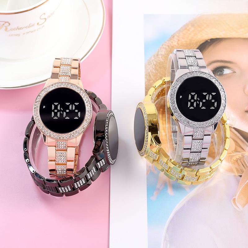 Trendy LED Digital Watch: Elegant Women's Steel Band Wristwatch for Influencers and Students