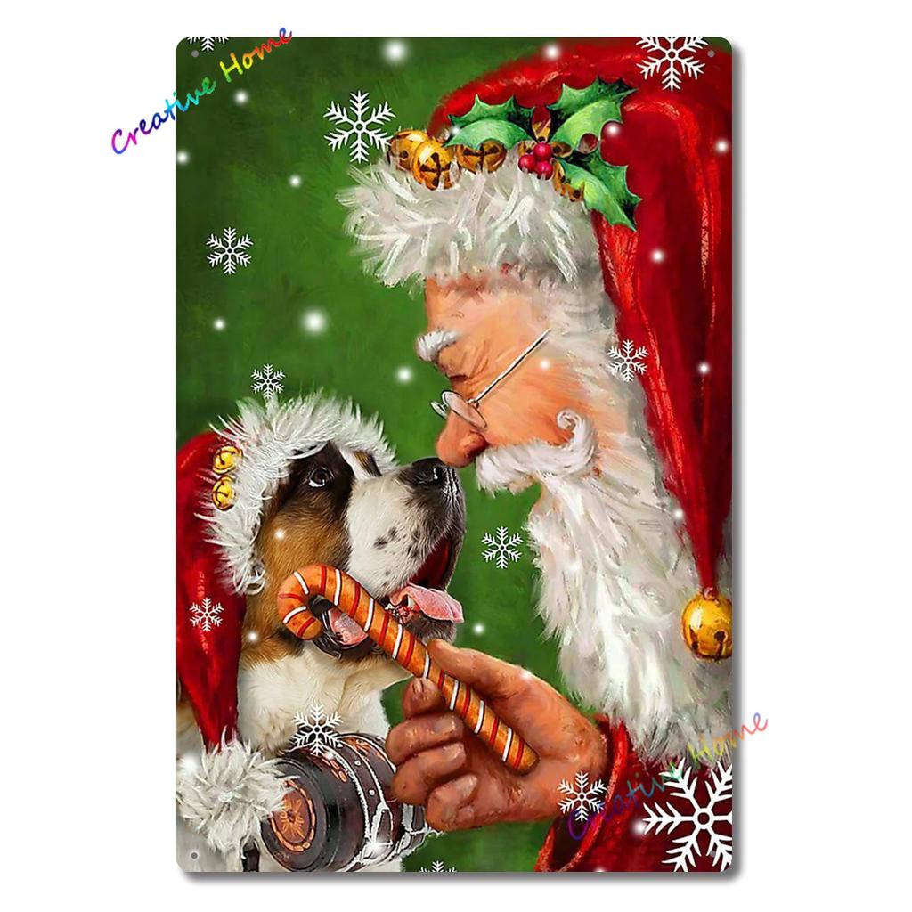Metal Tin Sign Wall Decor St. Bernard Dog Bubble Bath Record Coffee Hanging Plaque Aluminum Signage Posters 8x12 Inch