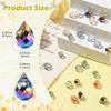 KitBeads 120Pcs Glass Teardrop Beads AB Color Water Drop Beads Top Drilled Faceted Tear Drop Shaped Beads for Jewelry Making Bracelet Necklace Crafts