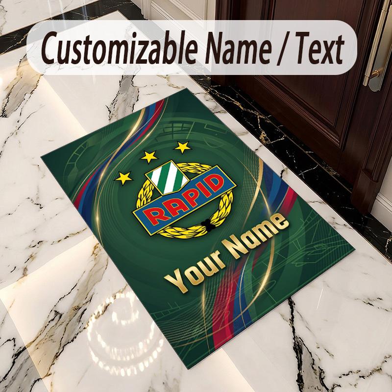 Crystal Velvet Rug Rapid Wien FC Print Custom Name Text Floor Mat Home Decor