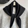Women's Winter Wool Scarf Warm Triangle Knit Solid Color Shawl Wrap Pashmina Bandana Headscarf for Ladies