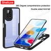 360 Full Body Front+Back Clear Case Shelluxe For Xiaomi Redmi Note 11S 11 Pro Plus + Note11 Note11S Silicone Double Sided Cover