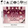 2D Feminine Backdrop for Women's 50th Birthday, Glam & Festive Celebrations