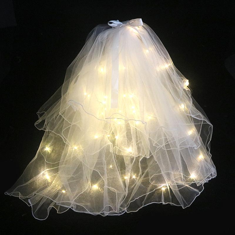 Glowing Veil Fairy Style Light-Up Photo Props for Kids' Travel Photography
