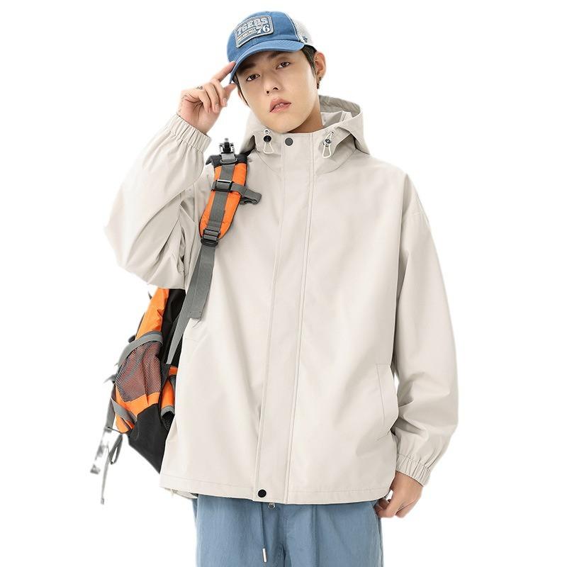Jacket Men's Sports and Casual Solid Color Two-Open Function Loose Hooded Sports Top