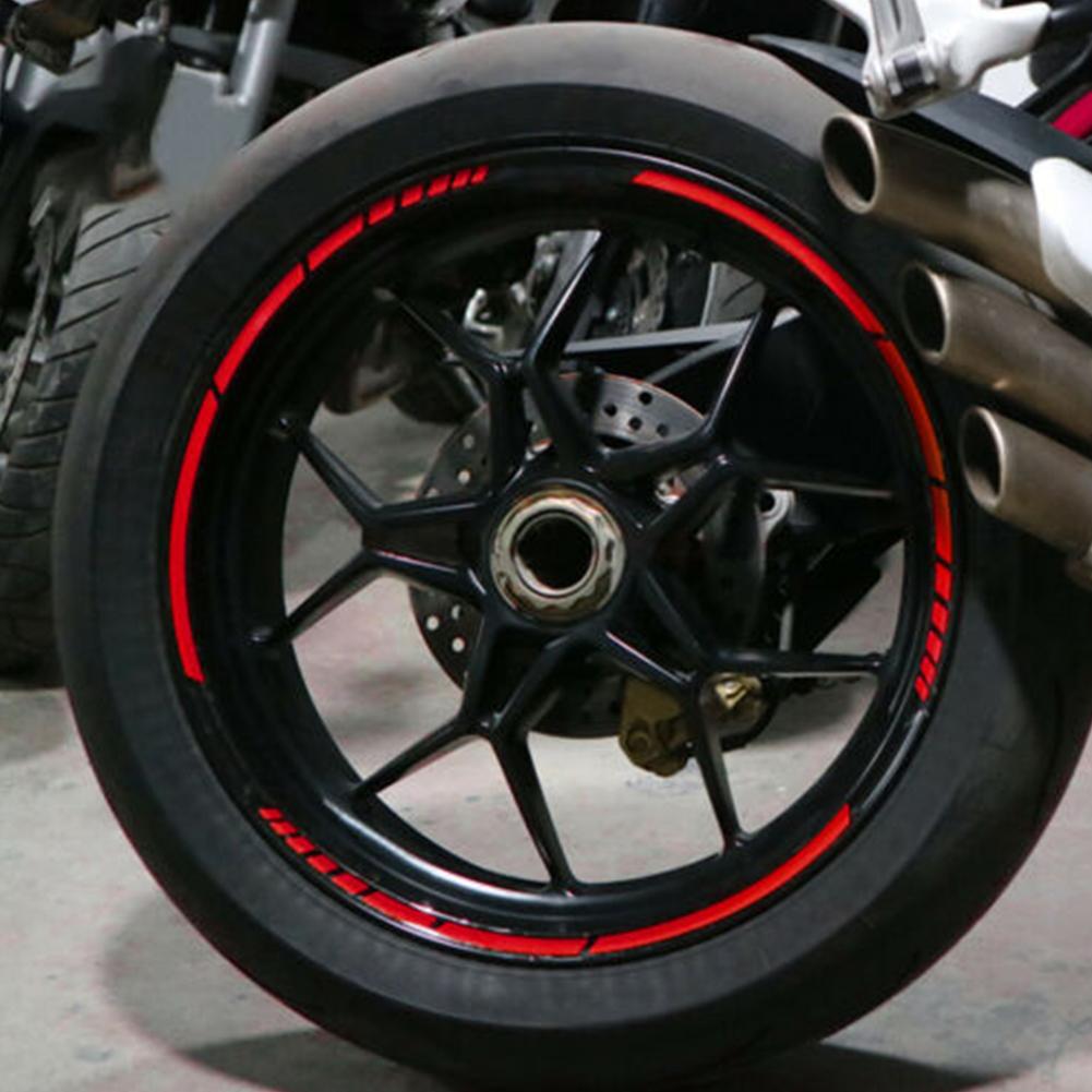 16Pcs 17"18" Strips Motorcycle Wheel Stickers Car Reflective Rim Tape Motorbike Bicycle Auto Decals Universal For Honda Decals