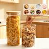 4PCS Glass Airtight Storage Jar Set, Clear Jars with Bamboo Lids, Ideal for Storing Nuts,Candy,Spices,Pasta,Coffee and Snacks, Birthday Holiday Gift