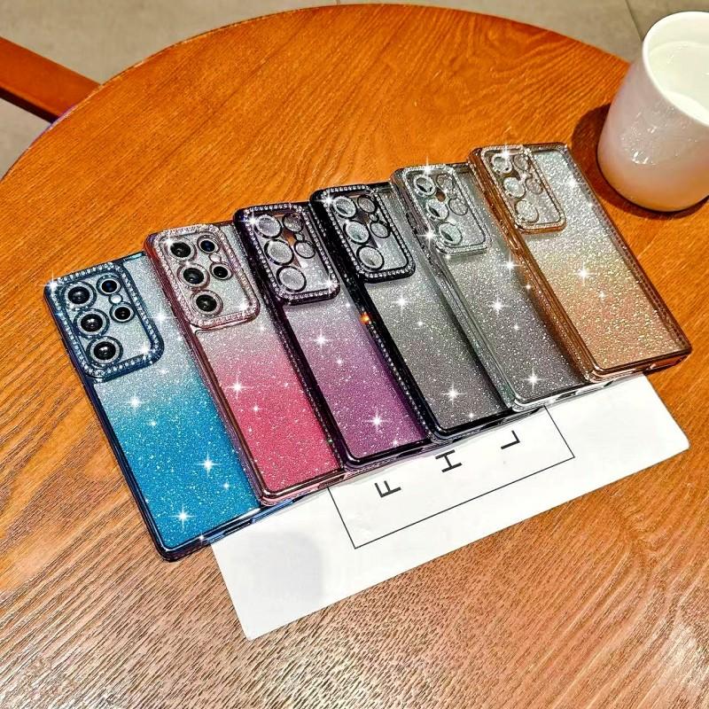 Diamond Case For Samsung Galaxy S25 Ultra S22 S23 Plus S24 S21 S20 FE A56 Glitter Shockproof Plating Clear Soft TPU Cover