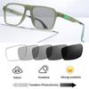 Xiaomi Men Women Square Photochromic Anti Blue Light Myopia Prescription Eyeglasses TR Frame 0.50 to 4.00 Diopters Daily Office 6078