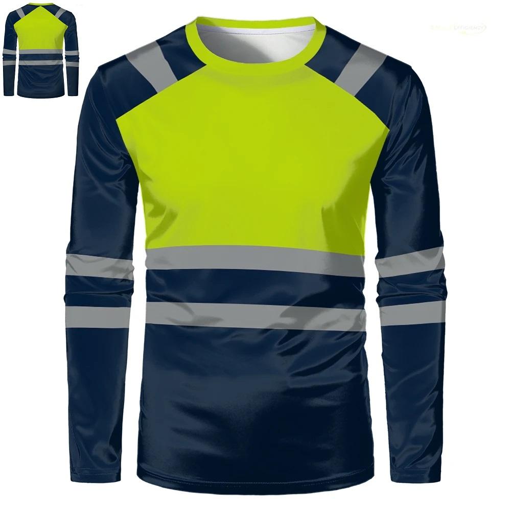 

Осень Новая Высокое Качество Мужская Защитная Рабочая Одежда Быстросохнущая Дышащая Рабочая Верхняя Одежда Влагоотводящая Комфортная Большого Размера Футболки с 3D-принтом XL