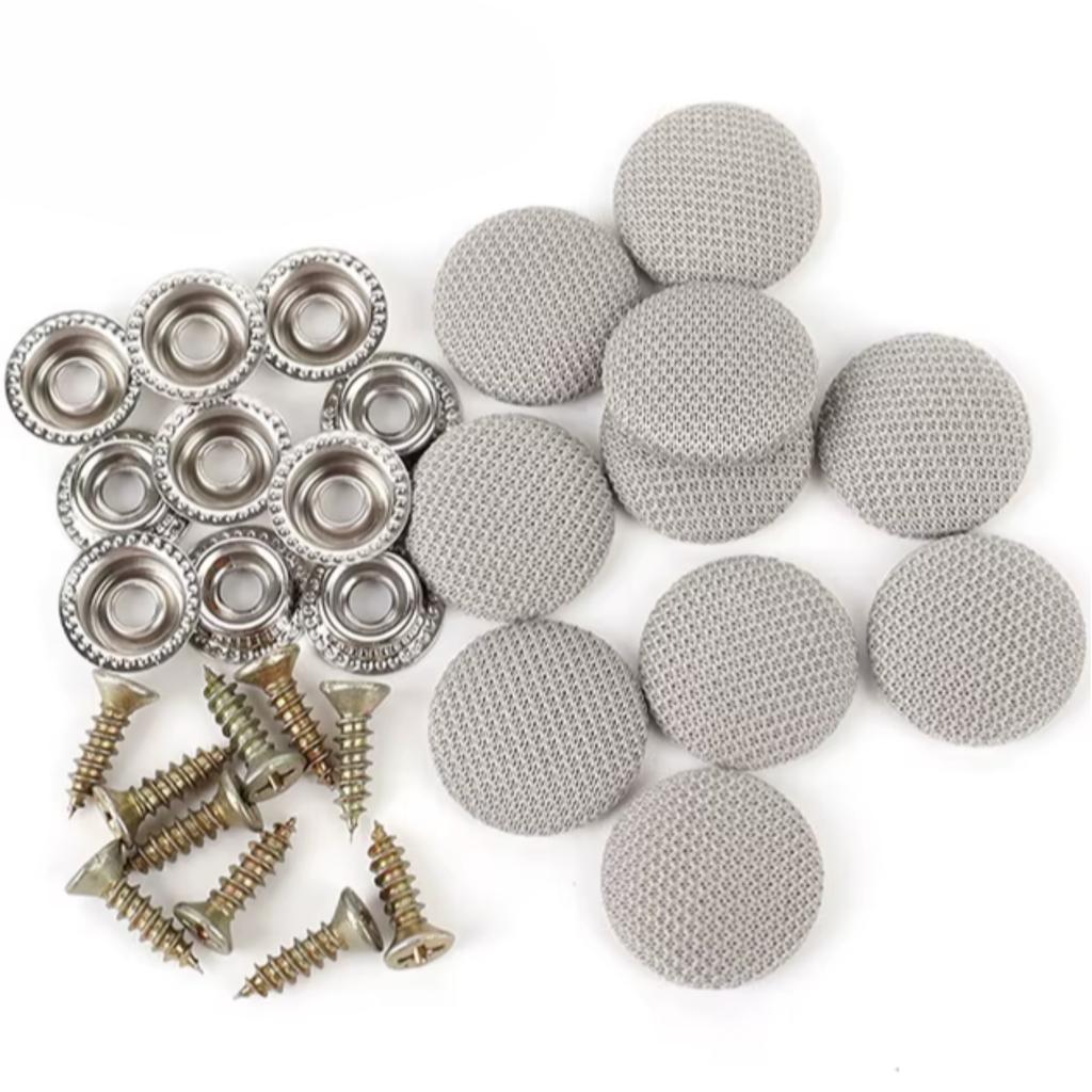 Gray car headliner repair kit, regeneration, rivets, screwdriver
