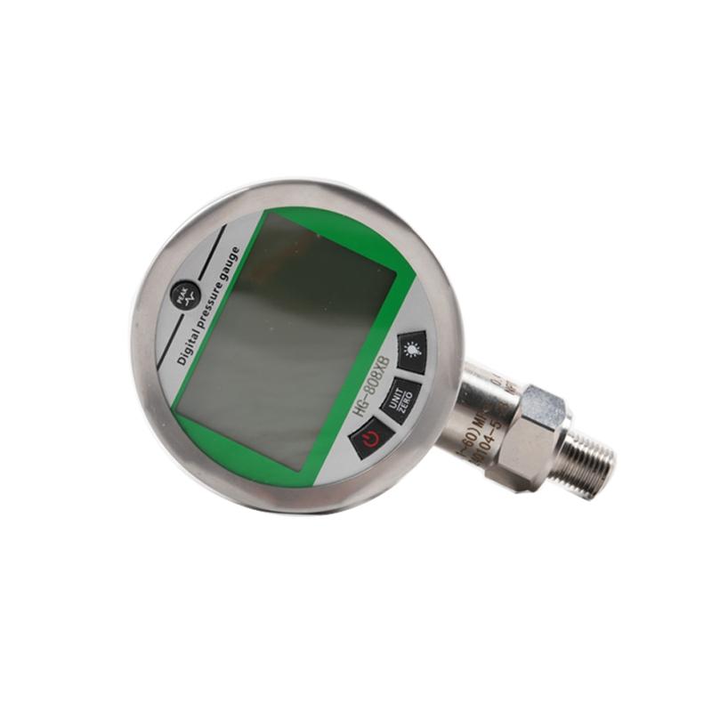 1PC Digital Pressure Gauge Green Display 60MPA Hydraulic Air Water 80mm Dial 0.4%FS Accuracy 1/4NPT Connection