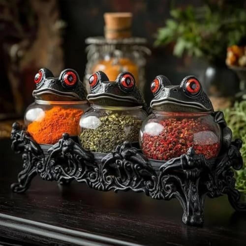 Funny Frog Spice Jar Glass Condiment Bottles Creative Food Seasoning Jar  Restaurant