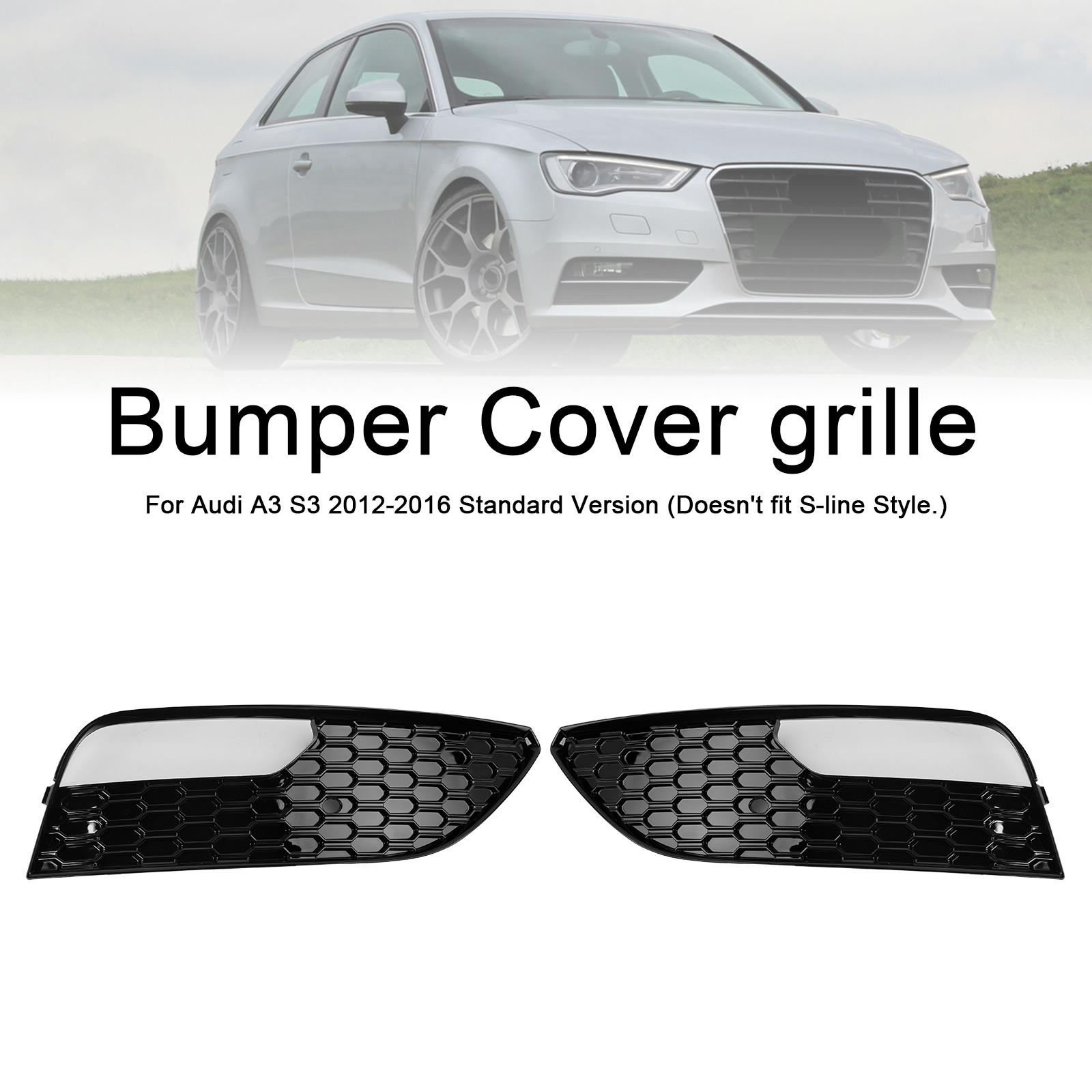 2PCS Front Bumper Fog Light Cover Grille Grill Fit A3 2012-2016