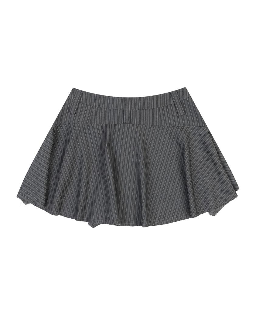 Ordinary Holiday Stripe Flare Skirt [Charcoal]