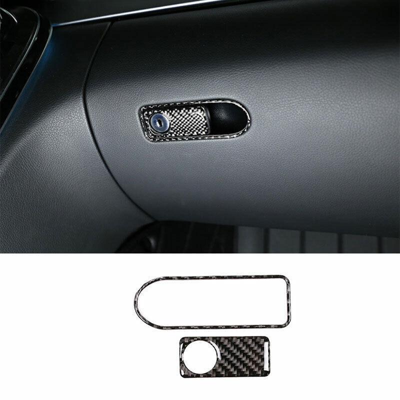 Real Carbon Fiber Co-Pilot Storage Box Handle Bowl Trim For Benz C-Class 2015-21