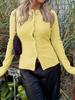 Spring/Summer 2026 Women's High-End Solid Color Buttoned Knitwear - European/American Style